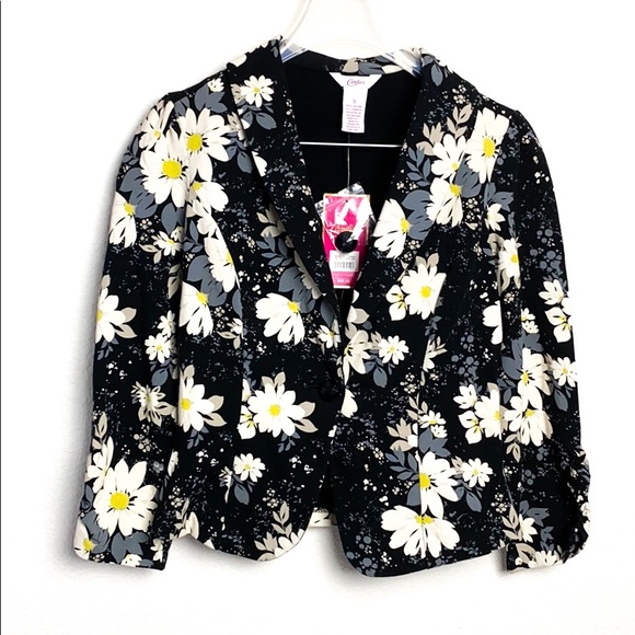 Candie's Jackets & Coats Nwt Candies Black Floral Blazer Poshmark